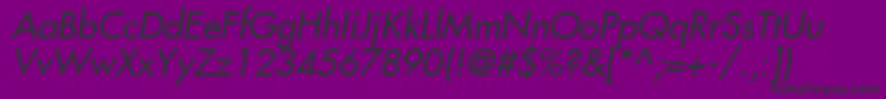 Fujiyama2Italic-fontti – mustat fontit violetilla taustalla