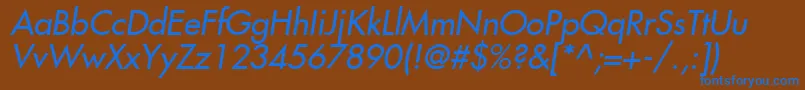 フォントFujiyama2Italic – 茶色の背景に青い文字