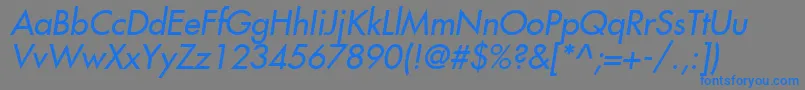Fujiyama2Italic-Schriftart – Blaue Schriften auf grauem Hintergrund