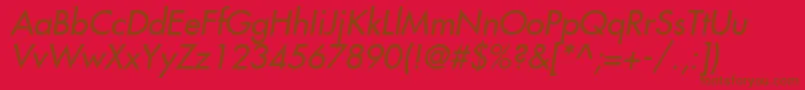 フォントFujiyama2Italic – 赤い背景に茶色の文字