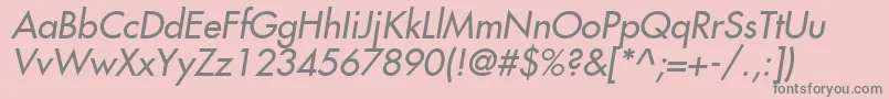 Fujiyama2Italic-fontti – harmaat kirjasimet vaaleanpunaisella taustalla