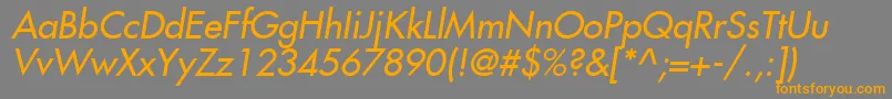 Fujiyama2Italic-fontti – oranssit fontit harmaalla taustalla
