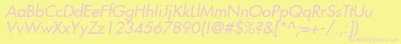 Fujiyama2Italic Font – Pink Fonts on Yellow Background