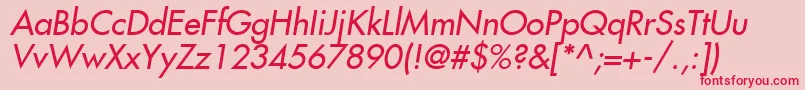 フォントFujiyama2Italic – ピンクの背景に赤い文字