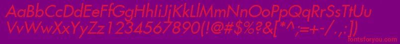 Fujiyama2Italic-Schriftart – Rote Schriften auf violettem Hintergrund