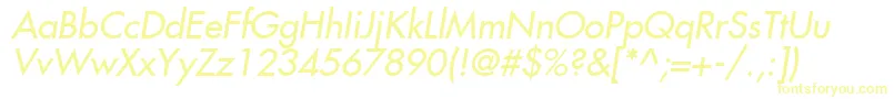 Fujiyama2Italic-fontti – keltaiset fontit valkoisella taustalla