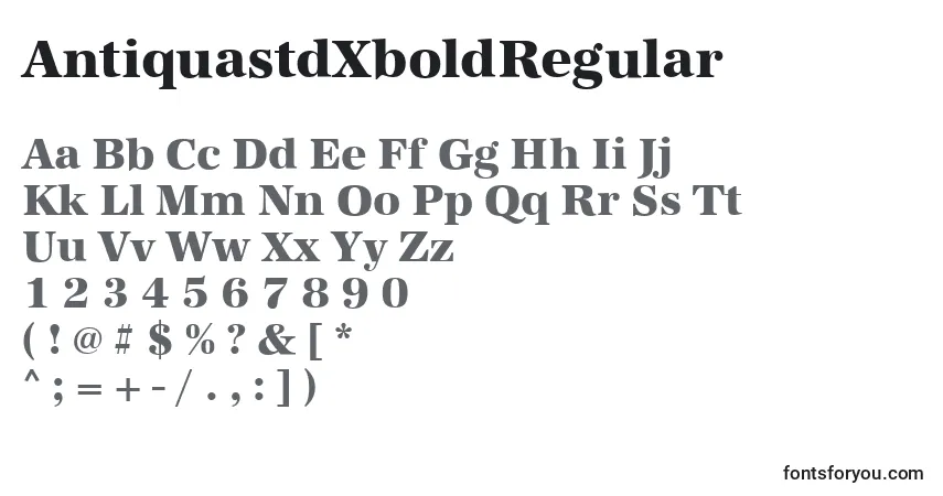 A fonte AntiquastdXboldRegular – alfabeto, números, caracteres especiais