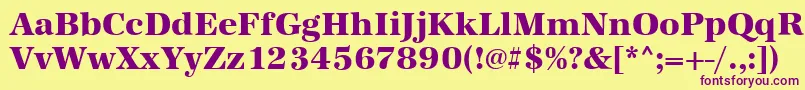 AntiquastdXboldRegular-Schriftart – Violette Schriften auf gelbem Hintergrund