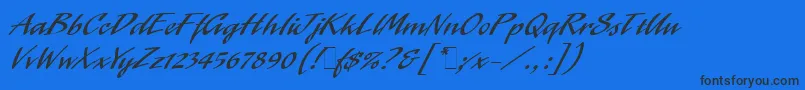 LaserLetPlain.1.0-Schriftart – Schwarze Schriften auf blauem Hintergrund