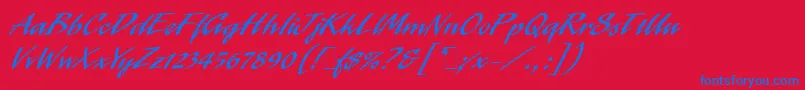 LaserLetPlain.1.0-Schriftart – Blaue Schriften auf rotem Hintergrund