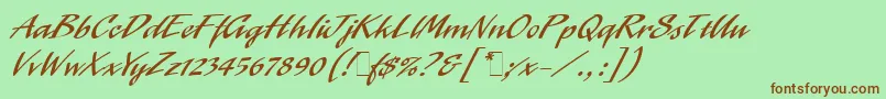 LaserLetPlain.1.0 Font – Brown Fonts on Green Background