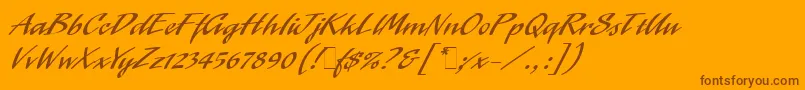 LaserLetPlain.1.0 Font – Brown Fonts on Orange Background
