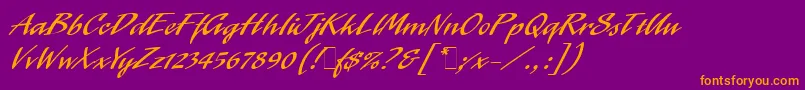 LaserLetPlain.1.0 Font – Orange Fonts on Purple Background