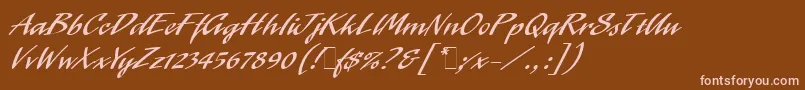 LaserLetPlain.1.0-Schriftart – Rosa Schriften auf braunem Hintergrund