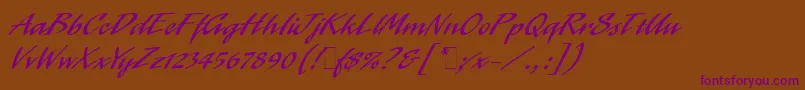 LaserLetPlain.1.0 Font – Purple Fonts on Brown Background