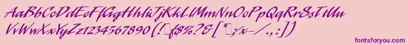 LaserLetPlain.1.0 Font – Purple Fonts on Pink Background