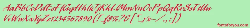 LaserLetPlain.1.0 Font – Red Fonts on Green Background