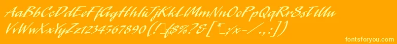 LaserLetPlain.1.0 Font – Yellow Fonts on Orange Background