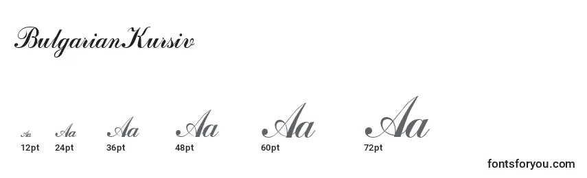 Размеры шрифта BulgarianKursiv