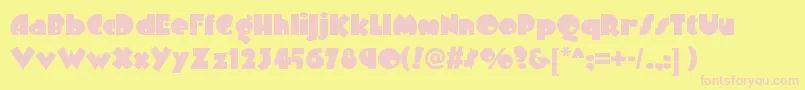 Arbuckleremixnf-fontti – vaaleanpunaiset fontit keltaisella taustalla