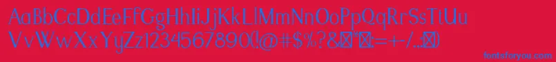 ModikastiRegular Font – Blue Fonts on Red Background