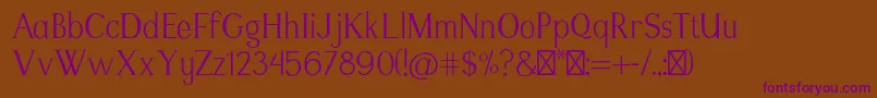 ModikastiRegular Font – Purple Fonts on Brown Background