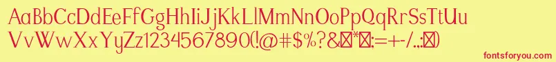 ModikastiRegular Font – Red Fonts on Yellow Background