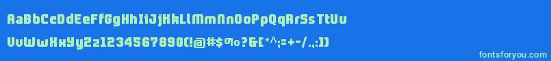 Prolamina2Update Font – Green Fonts on Blue Background