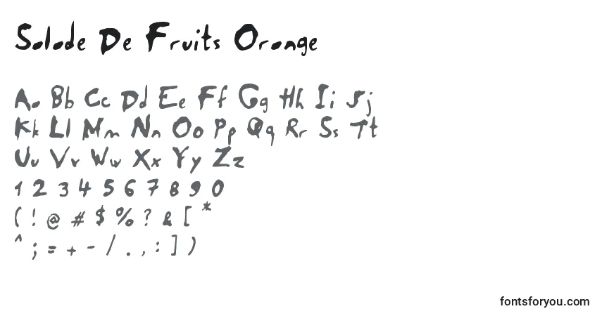 Шрифт Salade De Fruits Orange – алфавит, цифры, специальные символы