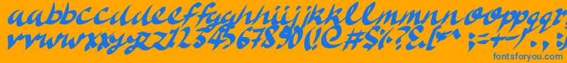 DeliciousDoom Font – Blue Fonts on Orange Background