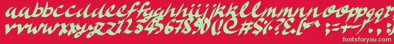 DeliciousDoom Font – Green Fonts on Red Background