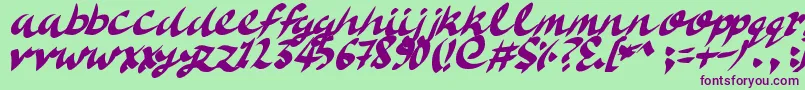 DeliciousDoom Font – Purple Fonts on Green Background