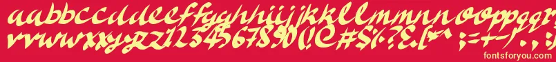 DeliciousDoom Font – Yellow Fonts on Red Background