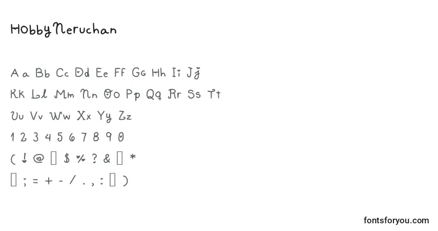 Czcionka HobbyNeruchan – alfabet, cyfry, specjalne znaki