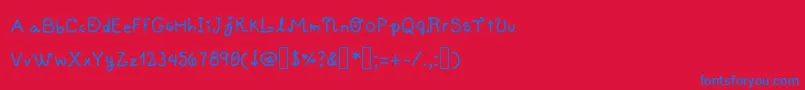 HobbyNeruchan Font – Blue Fonts on Red Background