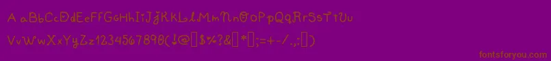 Шрифт HobbyNeruchan – коричневые шрифты на фиолетовом фоне