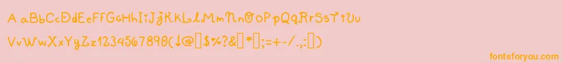 HobbyNeruchan Font – Orange Fonts on Pink Background