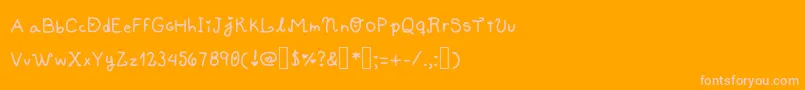 HobbyNeruchan Font – Pink Fonts on Orange Background