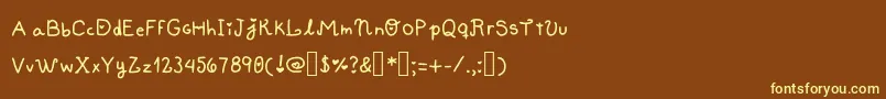 Шрифт HobbyNeruchan – жёлтые шрифты на коричневом фоне