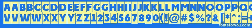 APlakattitulcm Font – Yellow Fonts on Blue Background