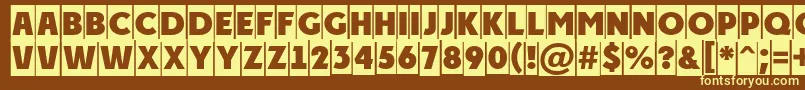 APlakattitulcm Font – Yellow Fonts on Brown Background