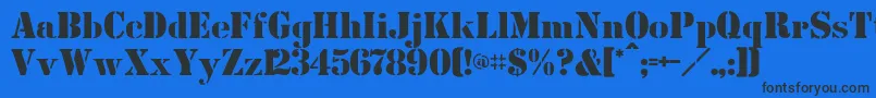 Шрифт Cutoutsflf – чёрные шрифты на синем фоне