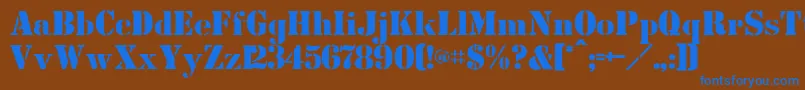 Czcionka Cutoutsflf – niebieskie czcionki na brązowym tle