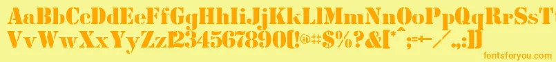 Cutoutsflf Font – Orange Fonts on Yellow Background