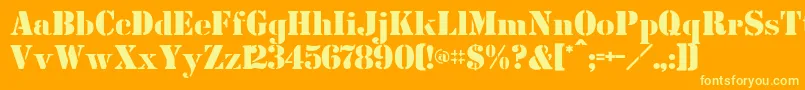 Cutoutsflf Font – Yellow Fonts on Orange Background