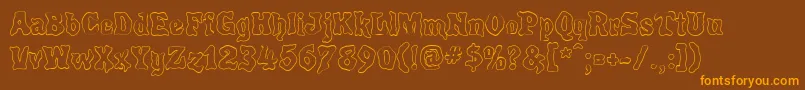 Poulo Font – Orange Fonts on Brown Background