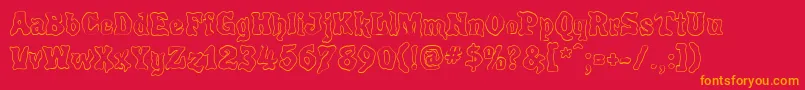 Poulo Font – Orange Fonts on Red Background