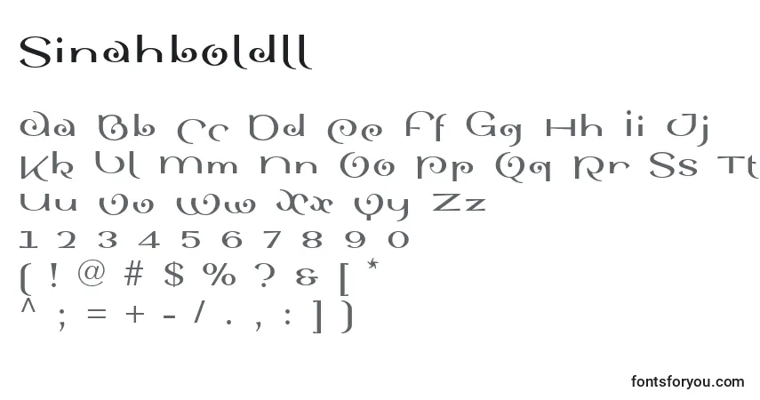 Шрифт Sinahboldll – алфавит, цифры, специальные символы