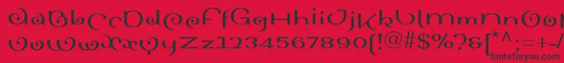 Sinahboldll Font – Black Fonts on Red Background