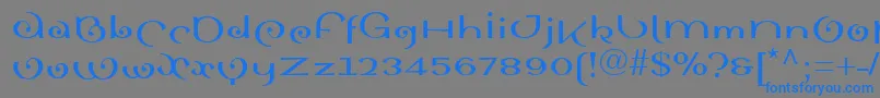 フォントSinahboldll – 灰色の背景に青い文字